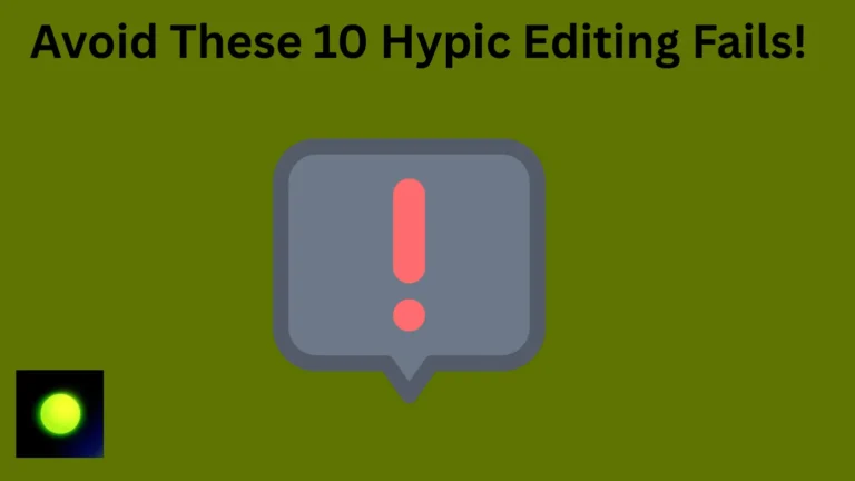 Illustration showing a warning symbol and editing error icons, representing common Hypic app mistakes beginners make in photo editing.
