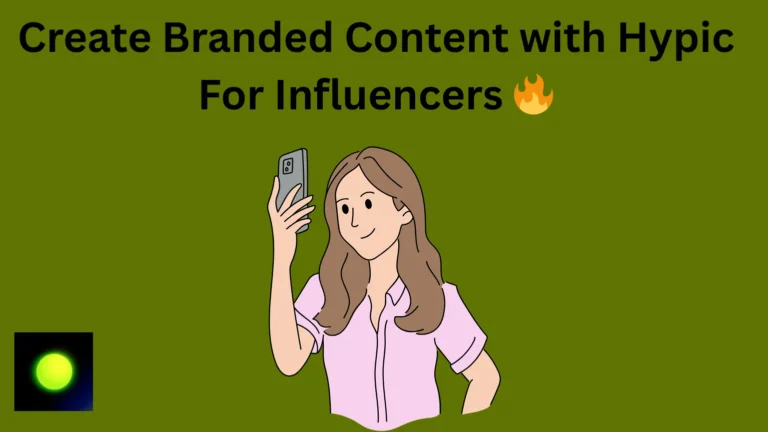 Smiling female influencer holding a phone while posing for branded content using Hypic