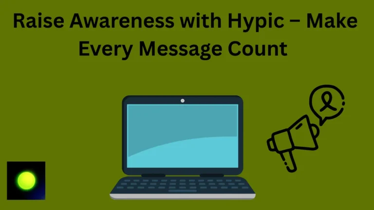 Laptop and speaker with campaign mic setup – visualizing Hypic for Awareness Campaigns