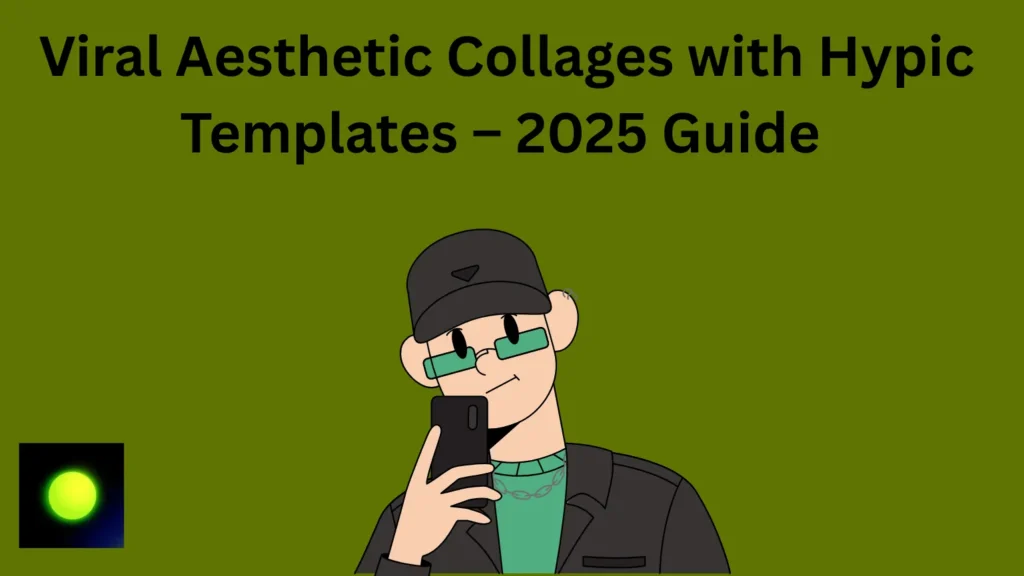 Man with camera and glasses creating aesthetic collage using Hypic templates.